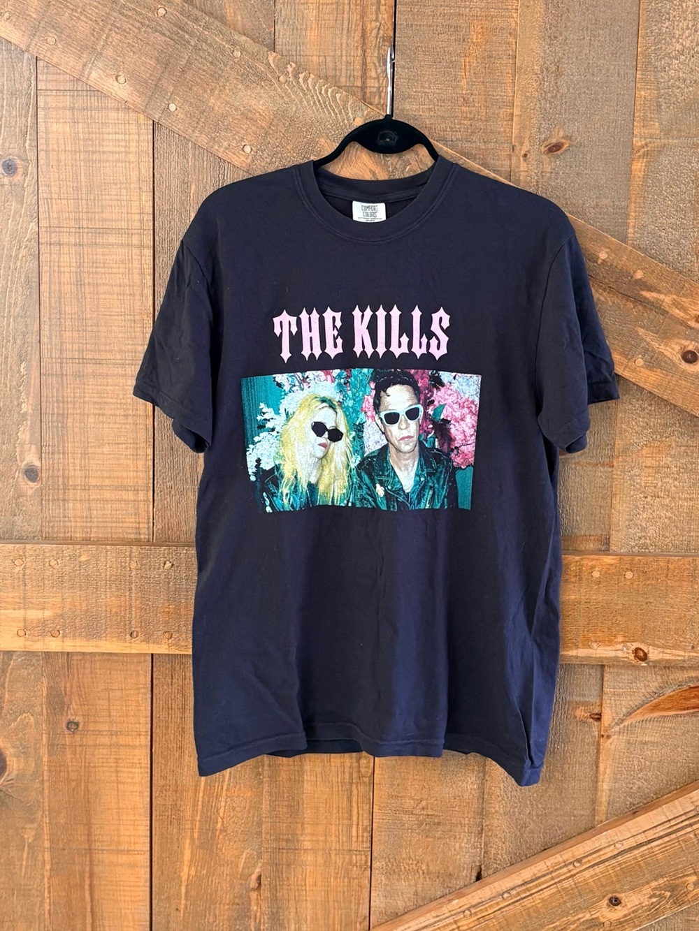Comfort Colors Black The Kills Graphic Tee with Pink Logo